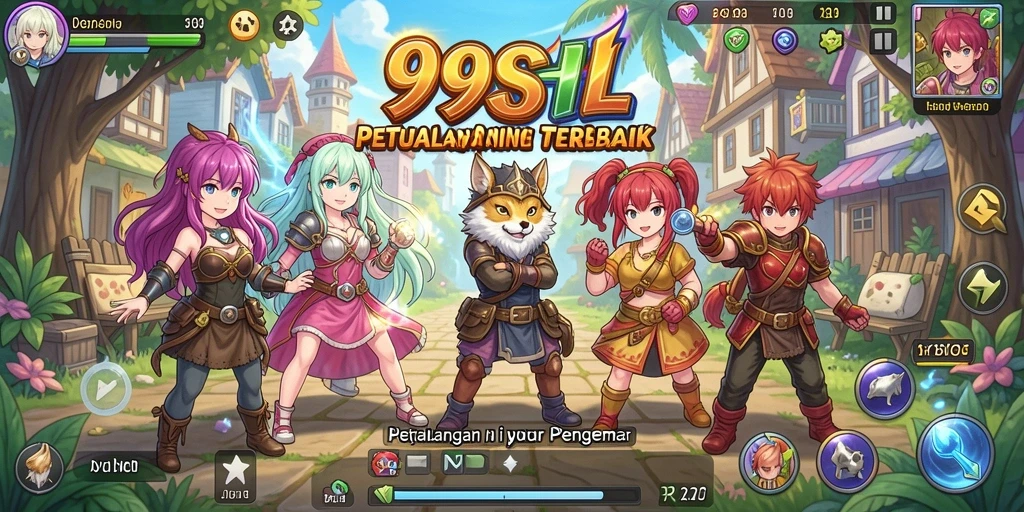 Tampilan gameplay 99SL yang penuh warna dan karakter menarik.