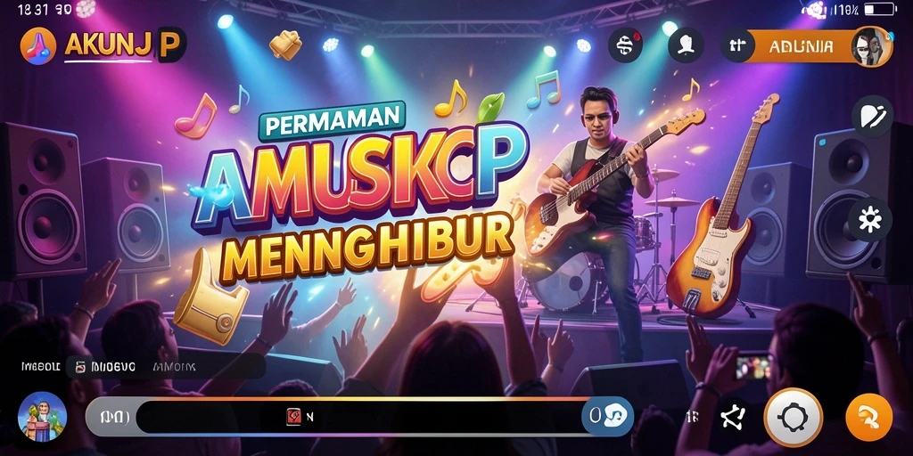 Screenshot gameplay <strong>AKUNJP</strong> menunjukkan keseruan dalam bermain musik.