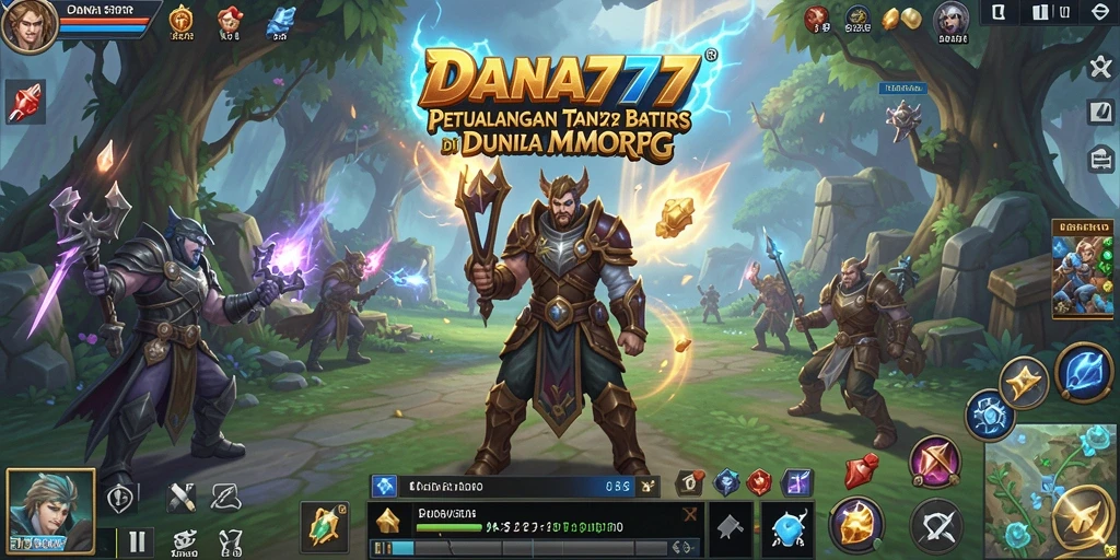 Screenshot utama dari gameplay <strong>DANA777</strong> menampilkan pertarungan epik di dunia MMORPG.
