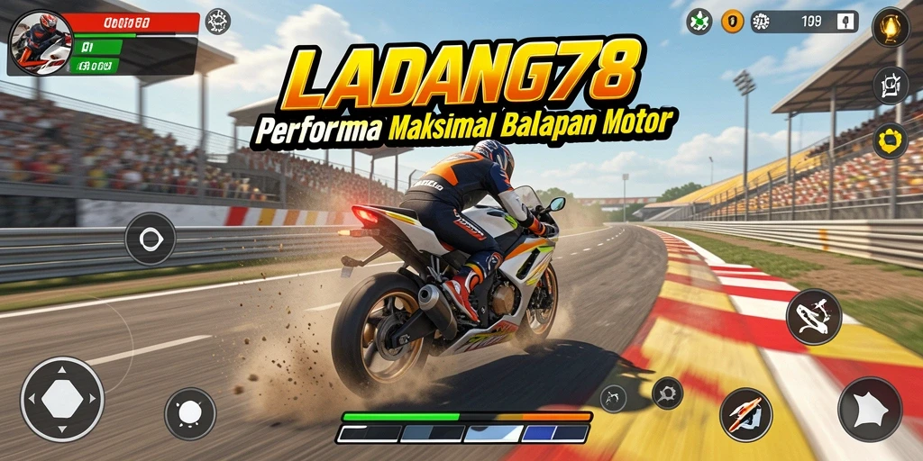 Tampilan action balapan spektakuler di LADANG78.