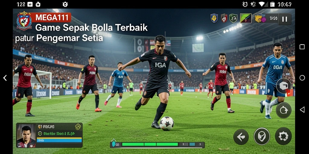 Tampilan gameplay menarik dari MEGA111 yang menampilkan aksi sepak bola yang mendebarkan.