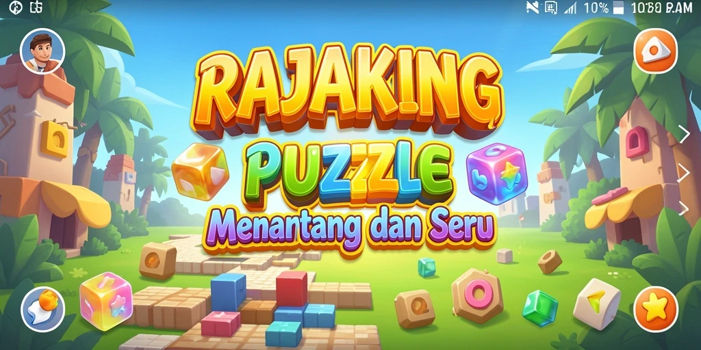 Gameplay RAJAKING menampilkan teka-teki yang menarik dan penuh warna.