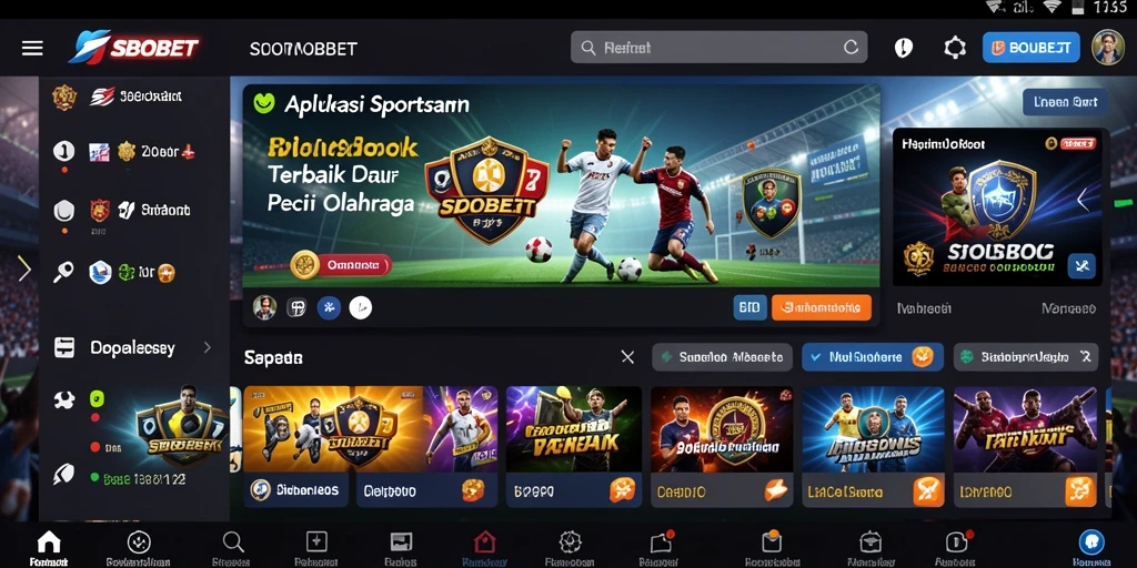 Tampilan antarmuka SBOBET saat taruhan olahraga berlangsung.