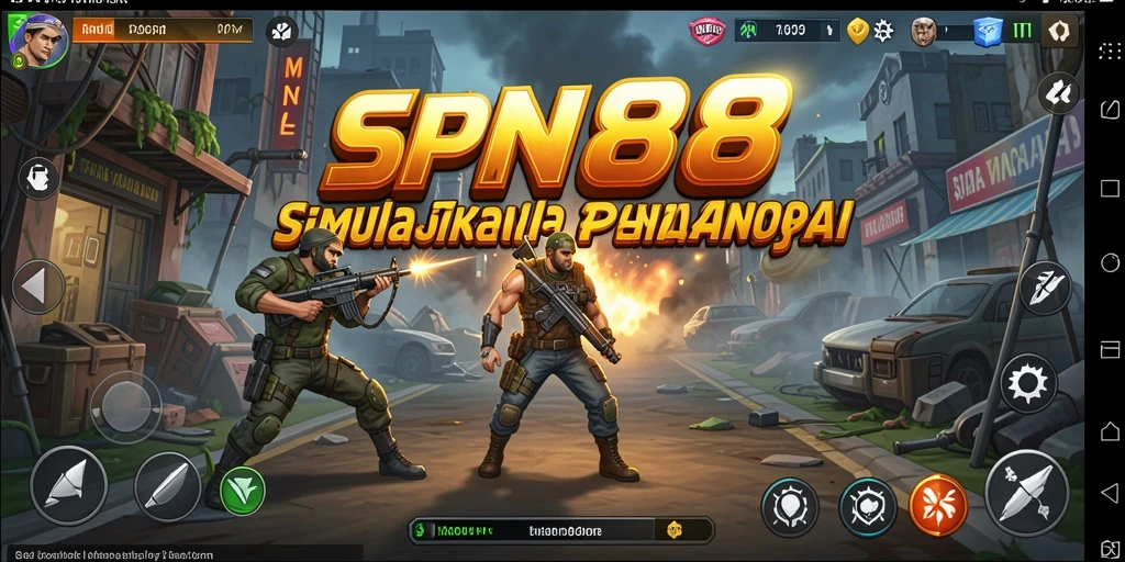 Screenshot utama SPN88 menunjukkan karakter dalam gameplay simulasi kehidupan.